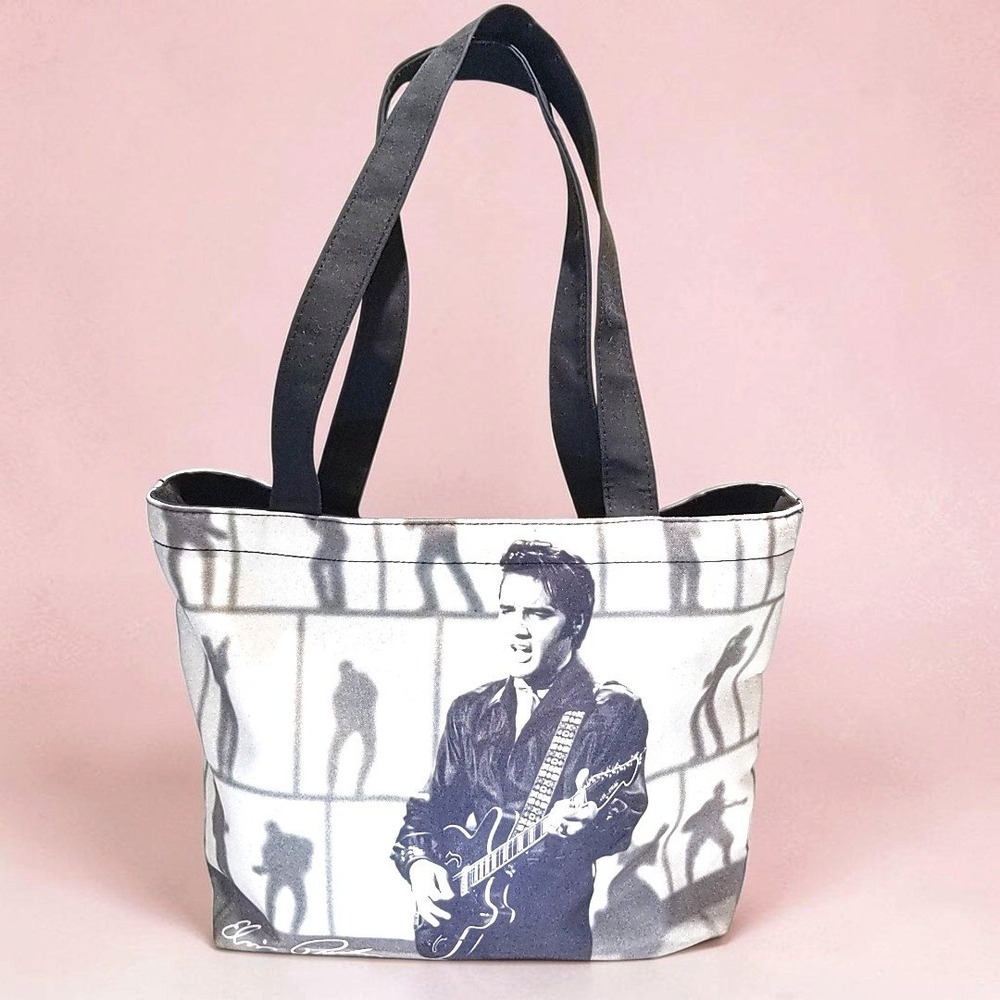 VTG Salamander Graphix Elvis Presley 68 Comeback Special Tote Bag Canvas Black